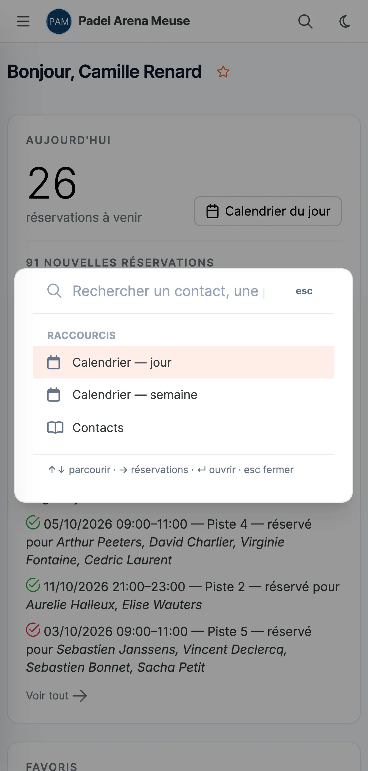 Barre de recherche ouverte sur téléphone